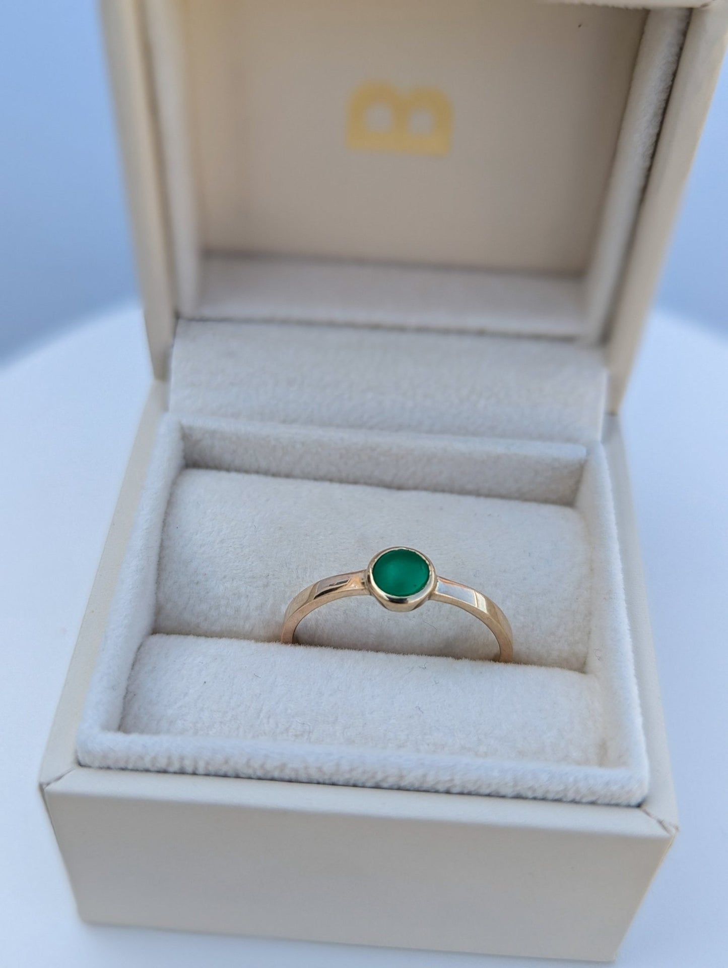 9 - Carat Gold Green Sea Glass RingBooblinka Jewellery