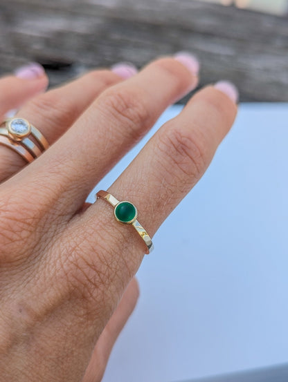 9 - Carat Gold Green Sea Glass RingBooblinka Jewellery