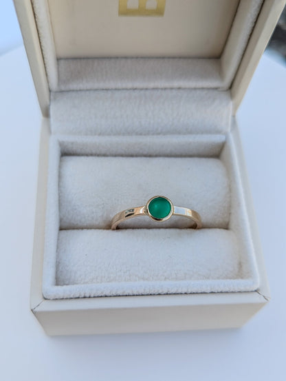 9 - Carat Gold Green Sea Glass RingBooblinka Jewellery