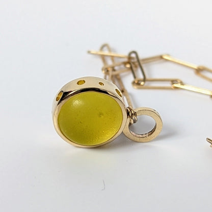 Bright Yellow Sea Glass Necklace in Solid 9ct GoldNecklacesBooblinka Jewellery