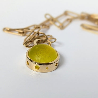 Bright Yellow Sea Glass Necklace in Solid 9ct GoldNecklacesBooblinka Jewellery