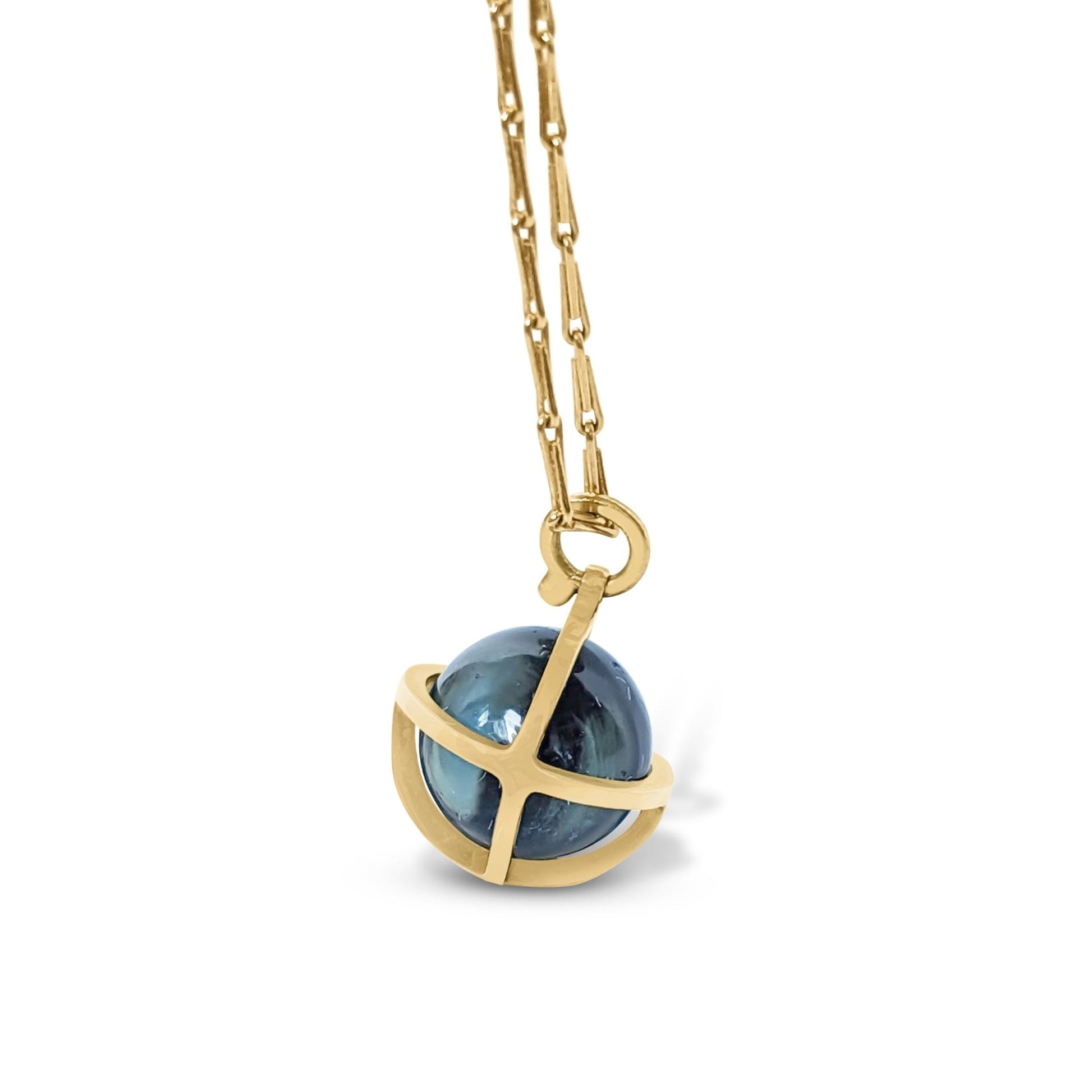Drop of The Ocean - 18 carat gold Pendant with London Blue TopazNecklacesBooblinka Jewellery