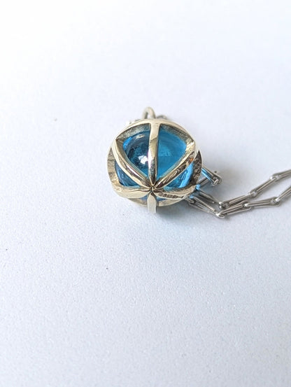 Drop of the Ocean Necklace - Fairtrade 9 Carat White Gold & Swiss Blue TopazNecklacesBooblinka Jewellery