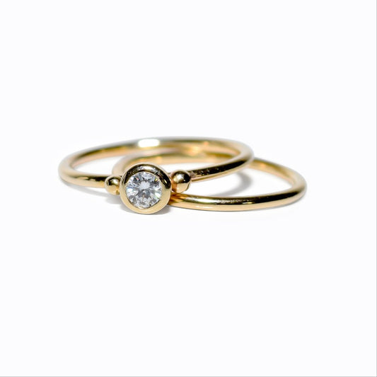 Engagement Gold Rings with Moissanite - DEI CollectionRingsBooblinka Jewellery