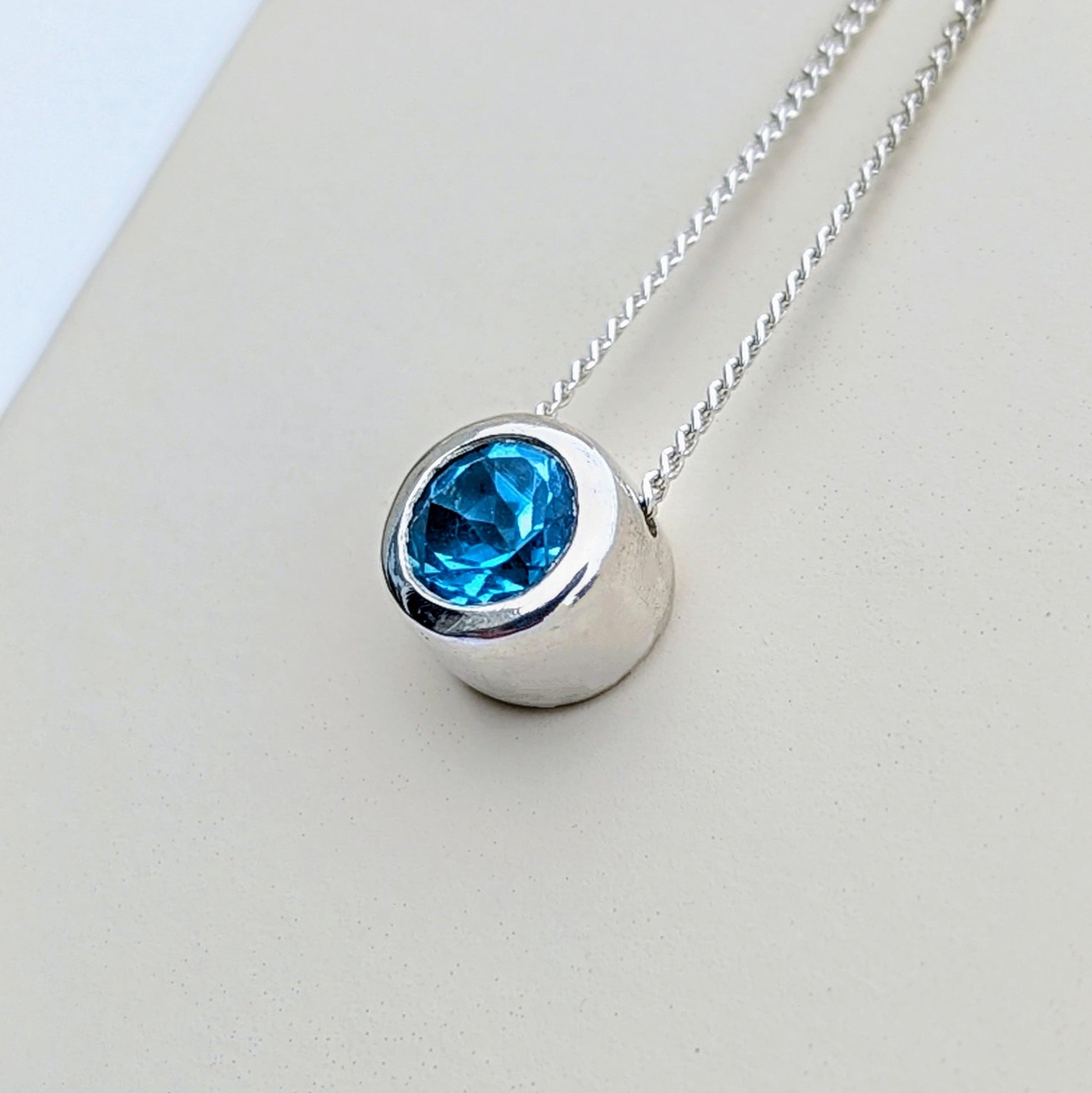 Floating Swiss Blue Topaz Necklace – Ocean CollectionNecklacesBooblinka Jewellery