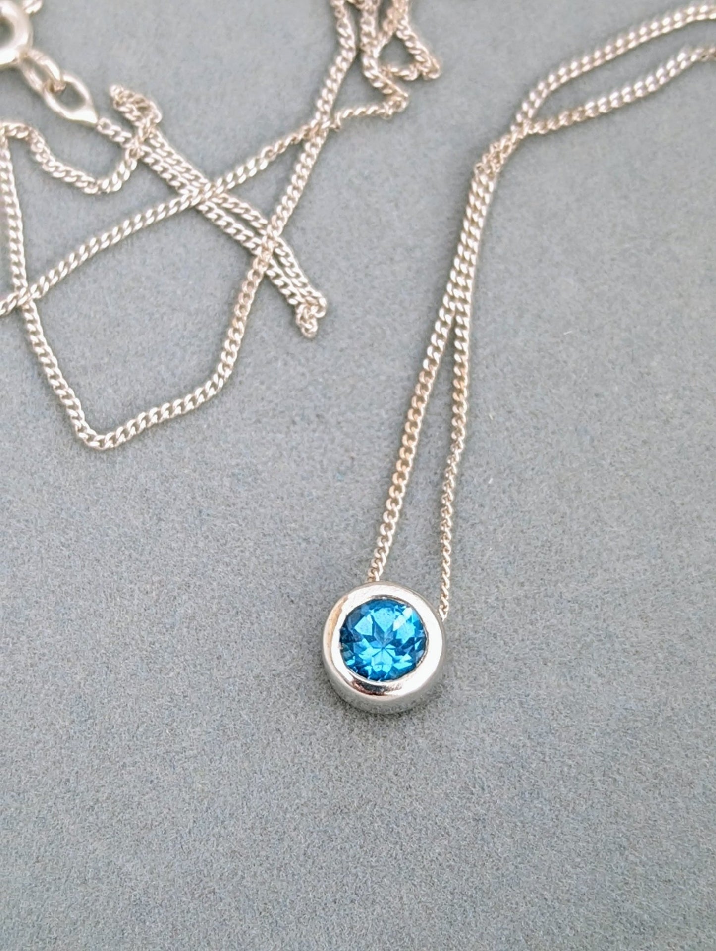 Floating Swiss Blue Topaz Necklace – Ocean CollectionNecklacesBooblinka Jewellery