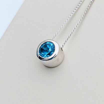 Floating Swiss Blue Topaz Necklace – Ocean CollectionNecklacesBooblinka Jewellery