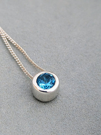 Floating Swiss Blue Topaz Necklace – Ocean CollectionNecklacesBooblinka Jewellery