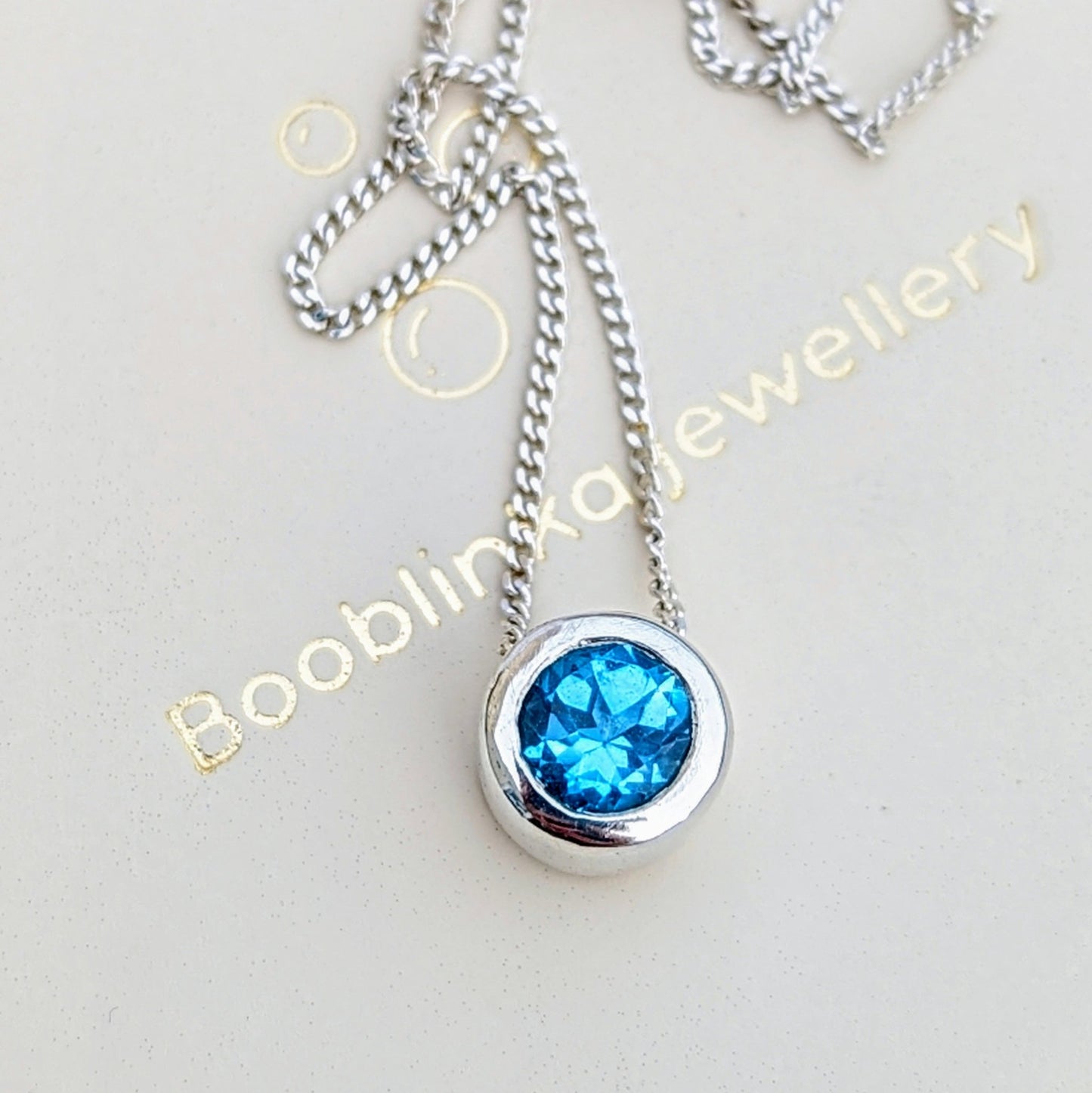 Floating Swiss Blue Topaz Necklace – Ocean CollectionNecklacesBooblinka Jewellery