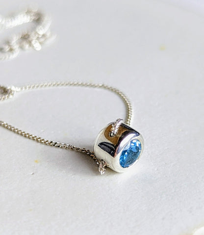 Floating Swiss Blue Topaz Necklace – Ocean CollectionNecklacesBooblinka Jewellery