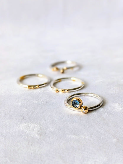 London Blue Topaz and Diamonds Stacker Rings – Ocean CollectionRingsBooblinka Jewellery