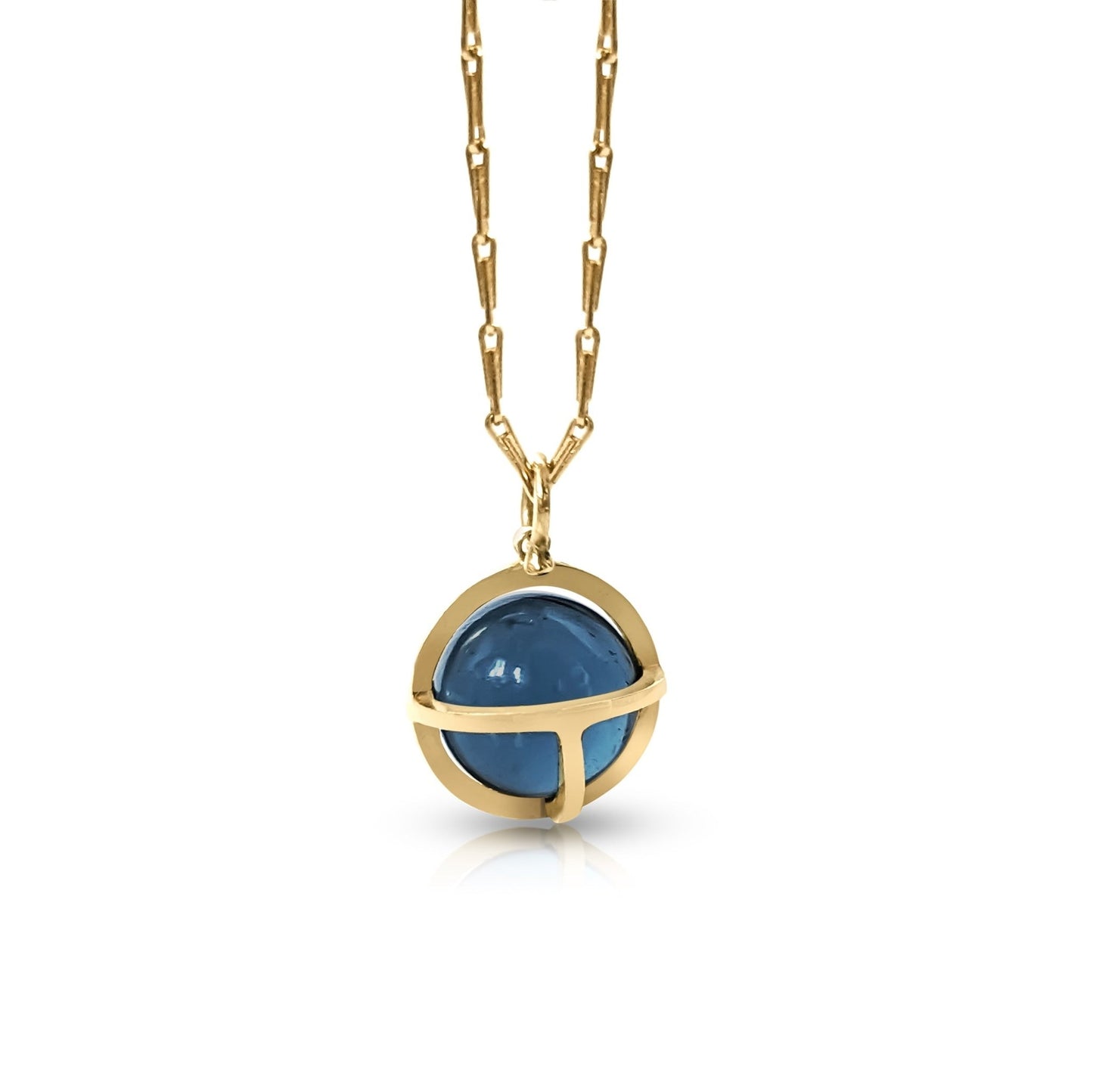 Drop of The Ocean - 18 carat gold Pendant with London Blue Topaz Necklaces Booblinka Jewellery