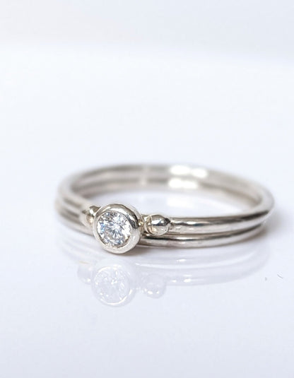 Moissanite Silver Engagement Stacking Rings – DEI CollectionRingsBooblinka Jewellery