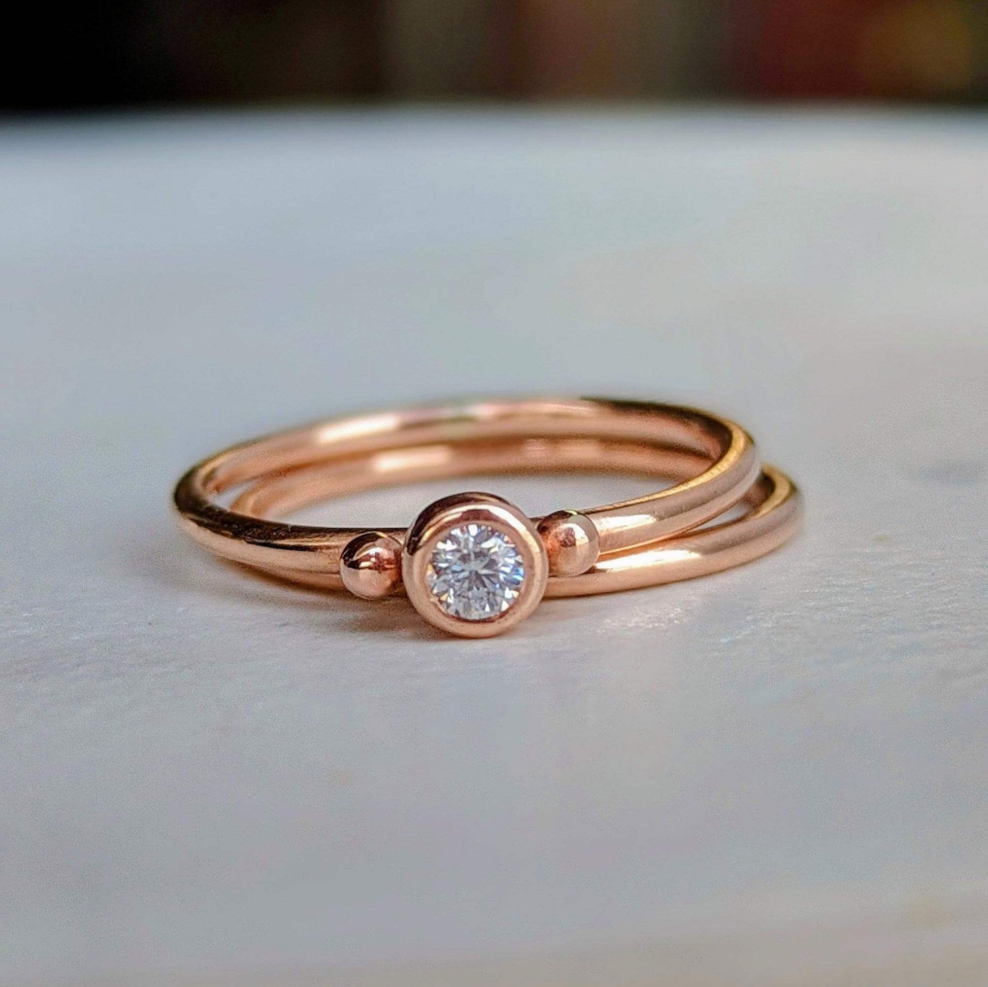 Rose Gold Moissanite Engagement Stacking Rings – DEI CollectionRingsBooblinka Jewellery