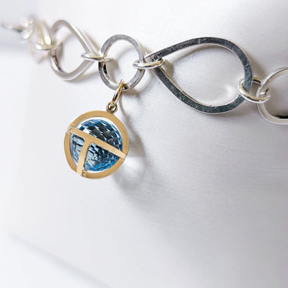 detail of Sky Blue Topaz Sphere Link Bracelet – Drop of the Ocean Collection