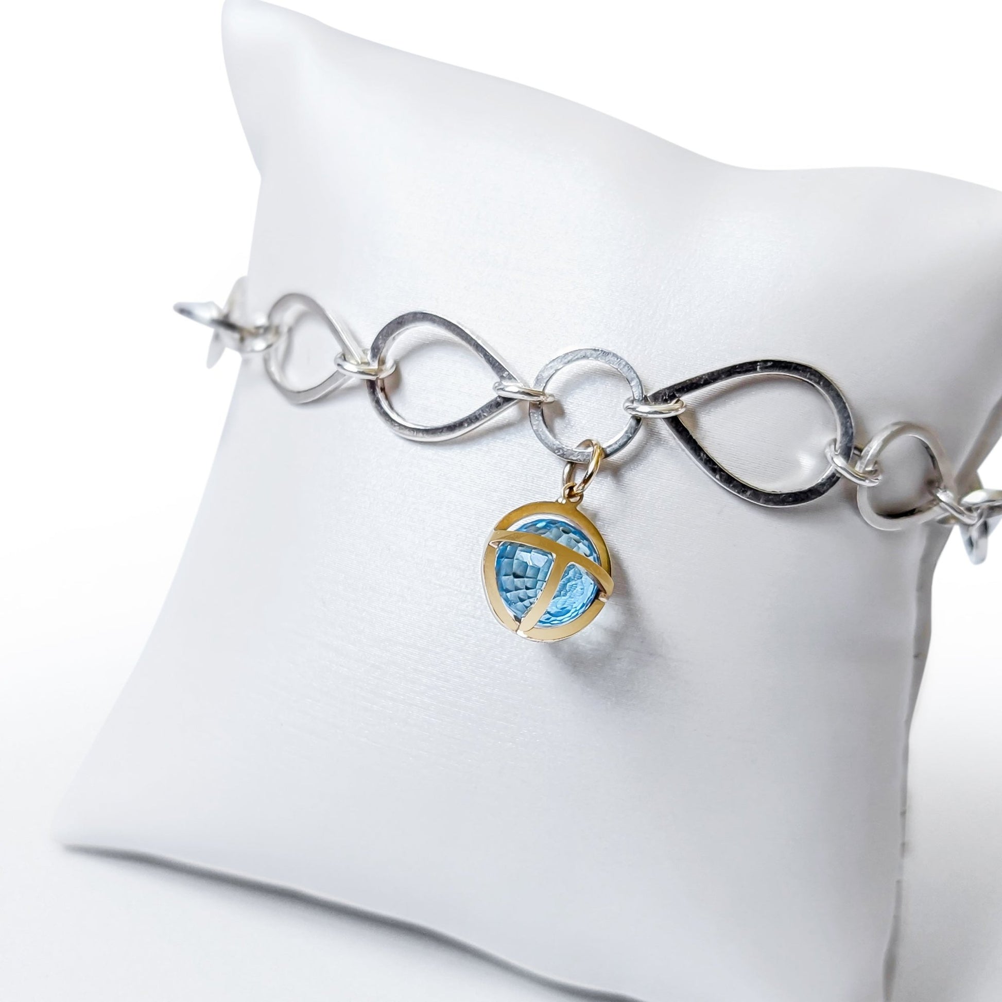 Sky Blue Topaz Sphere Link Bracelet – Drop of the Ocean Collection