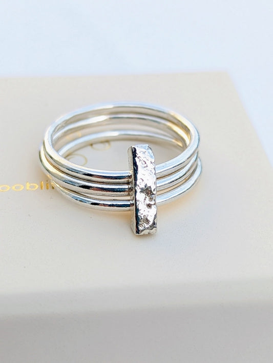 Three Band Contemporary Silver Spinner RingRingsBooblinka Jewellery