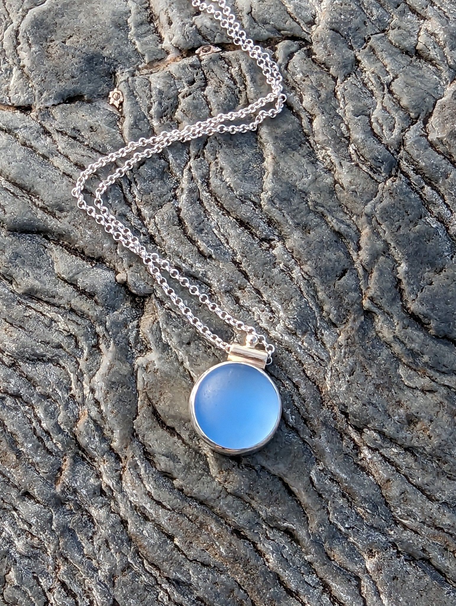 Cornflower blue sea glass Limited ALLURE Collection - Booblinka Jewellery