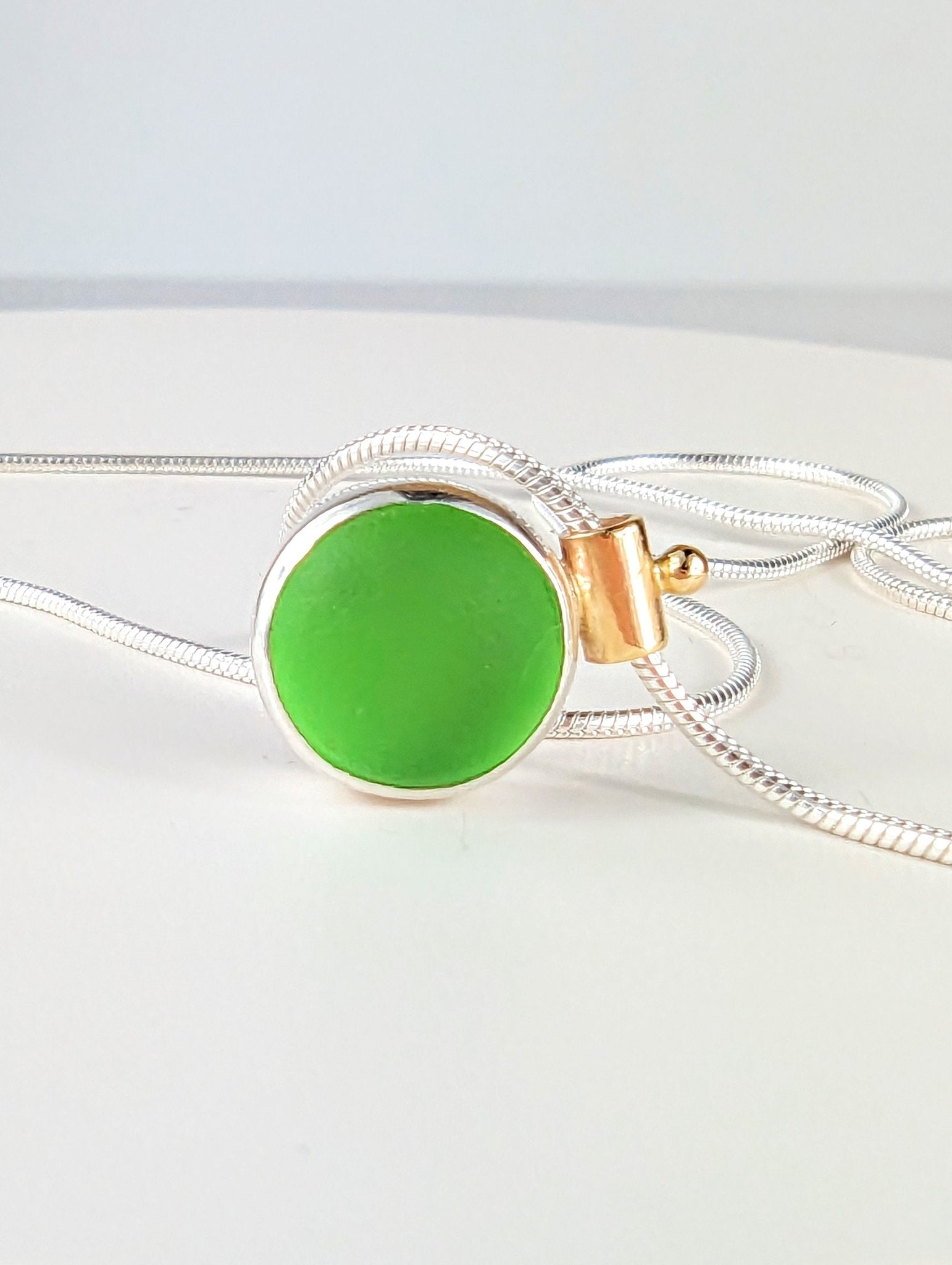 Pastel green sea glass Limited ALLURE Collection - Booblinka Jewellery