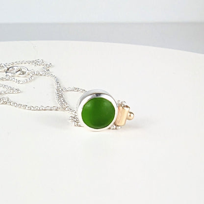 Green Sea Glass Gold and Silver Necklace - ALLURE CollectionNecklacesBooblinka Jewellery