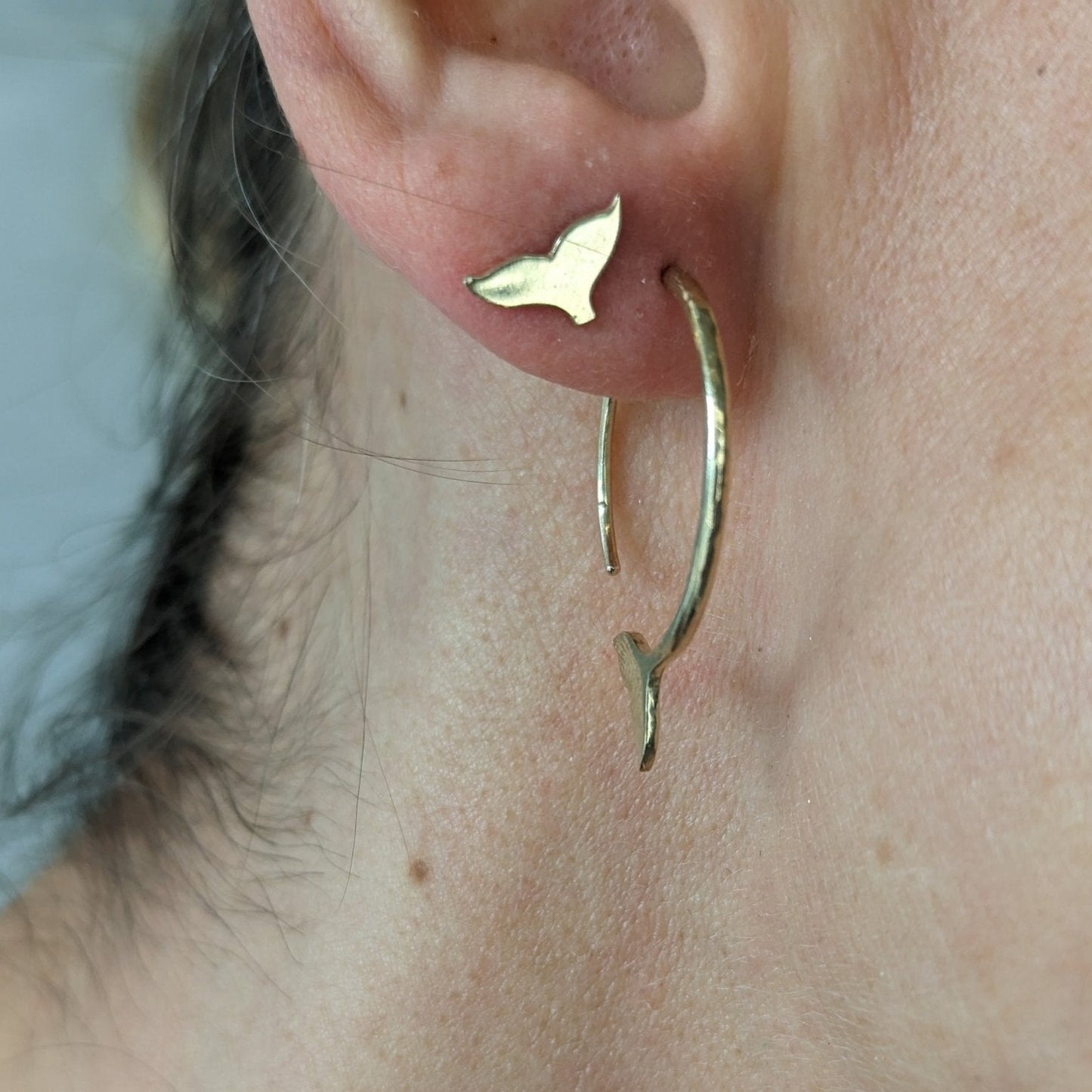 9 Carat Yellow Gold Mermaid Tail Stud EarringsEarringsBooblinka Jewellery