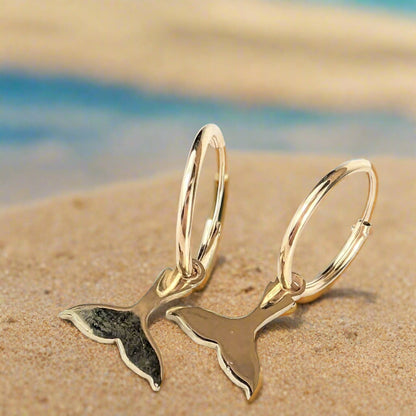 9 Carat Gold Mermaid Charm Hoop EarringsEarringsBooblinka Jewellery