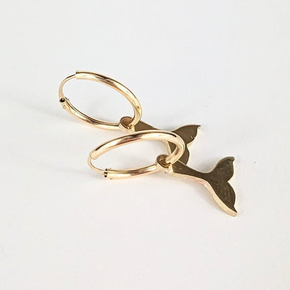 9 Carat Gold Mermaid Charm Hoop EarringsEarringsBooblinka Jewellery