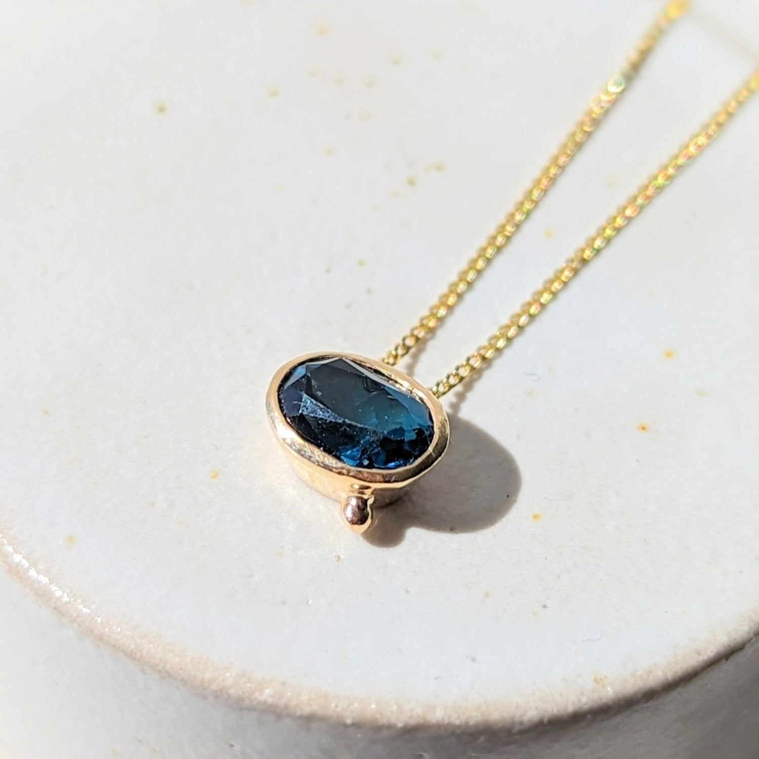 Gold London Blue Topaz Necklace - Ocean CollectionNecklacesBooblinka Jewellery