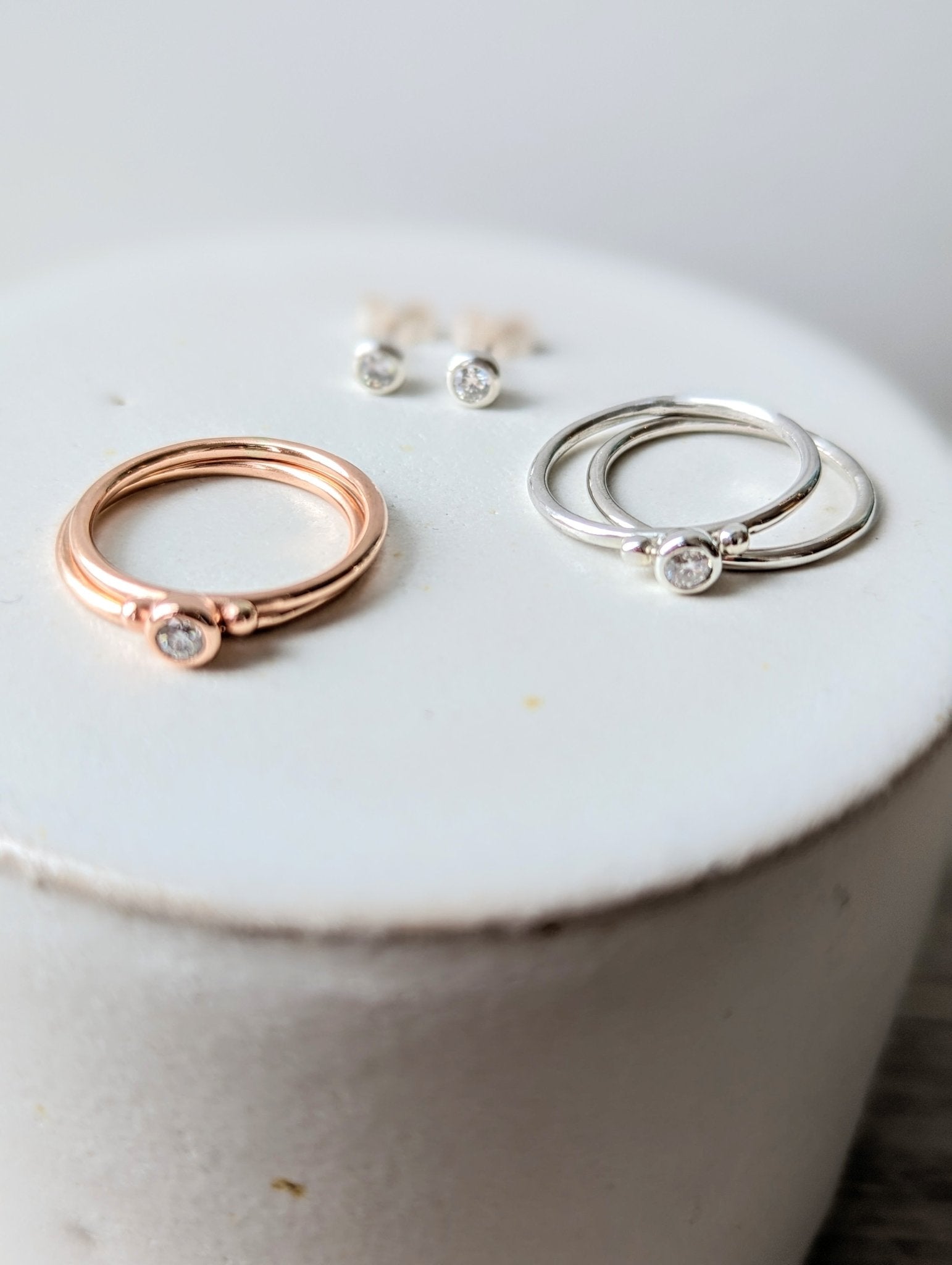DEI Moissanite Silver Rings - Booblinka Jewellery