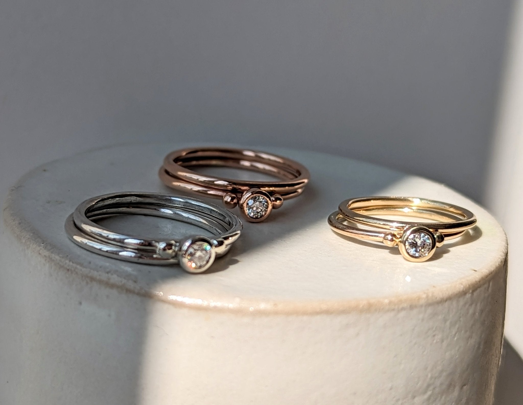 DEI Moissanite Silver Rings - Booblinka Jewellery