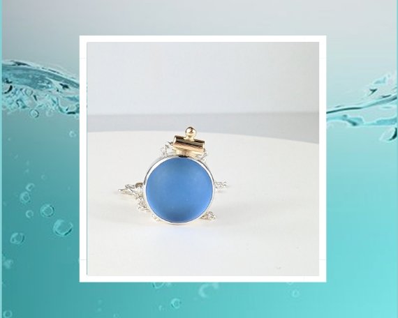 Cornflower blue sea glass Limited ALLURE Collection - Booblinka Jewellery