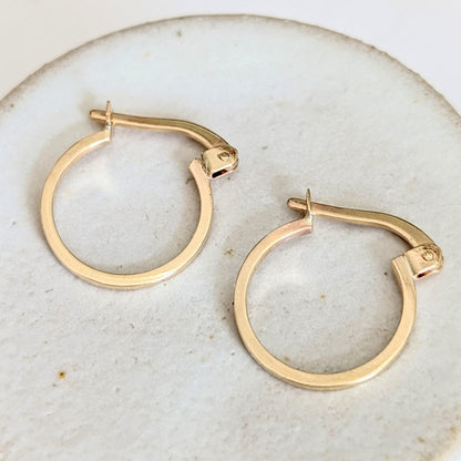 Gold Swiss Blue Topaz Charm Hoop Earrings - Ocean Collection by Booblinka Jewellery