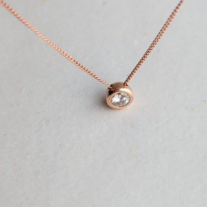 Rose Gold Moissanite Necklace - DEI CollectionNecklacesBooblinka Jewellery
